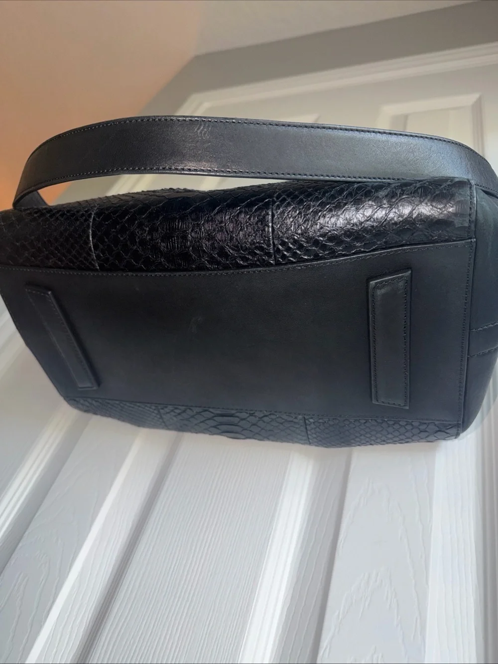 Givenchy Black Textured Leather Satchel with Gold Hardware